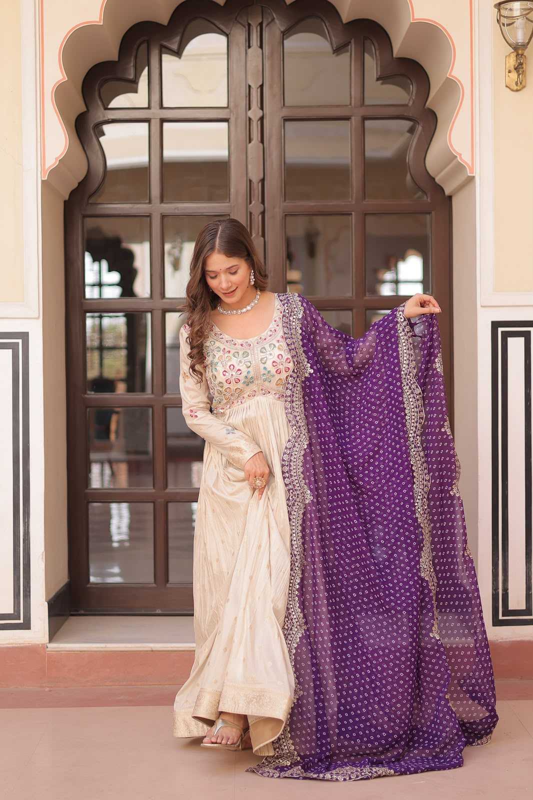 Jacquard Embroidery Gown