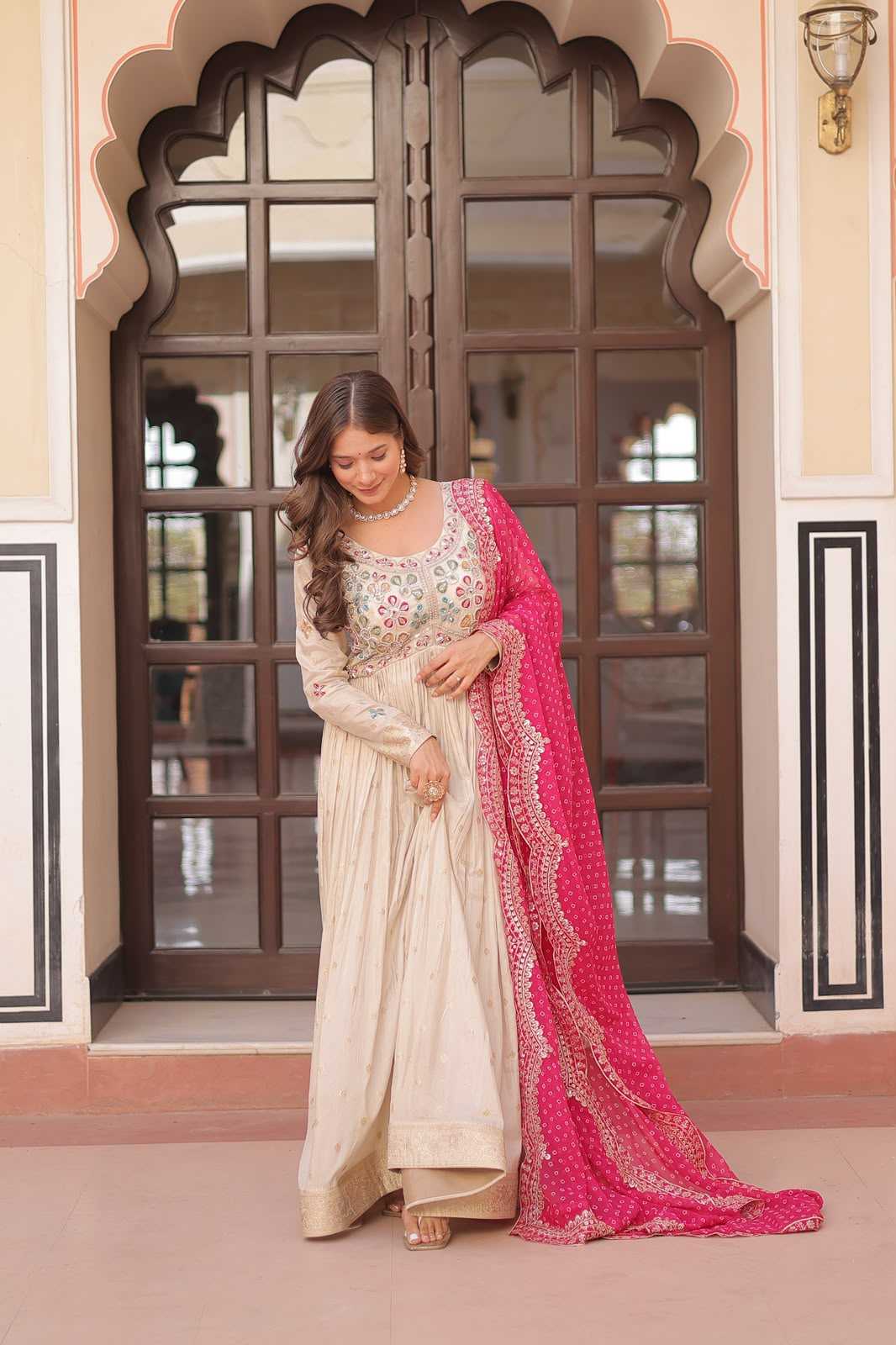 Jacquard Embroidery Gown