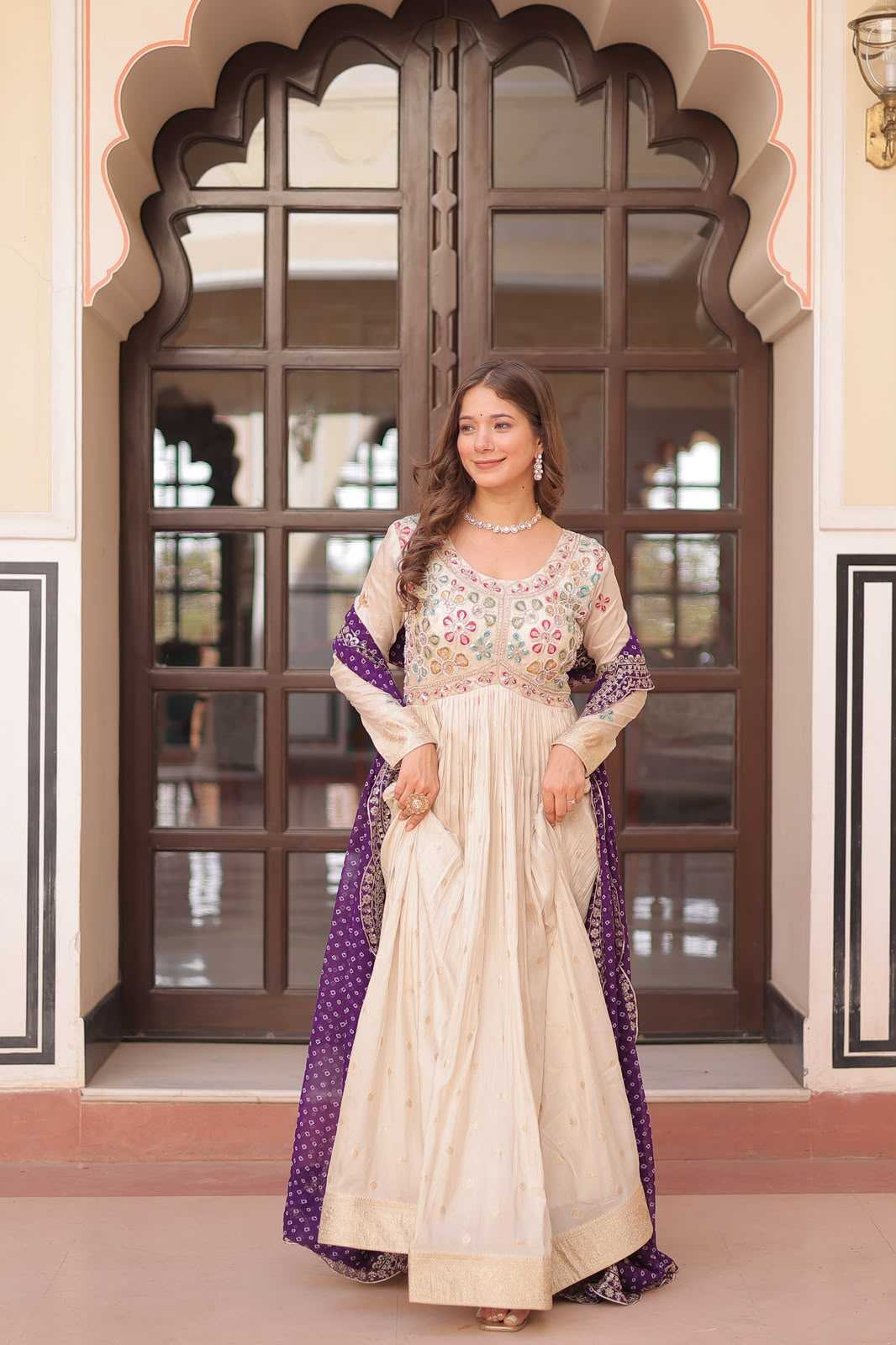 Jacquard Embroidery Gown