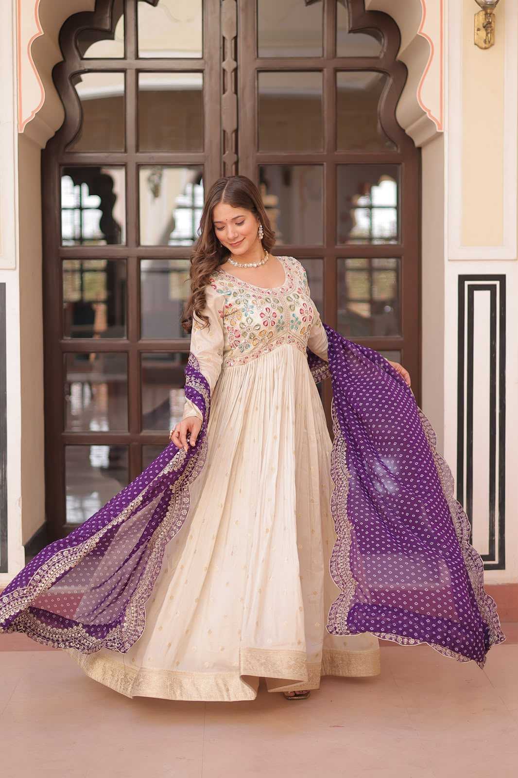 Jacquard Embroidery Gown