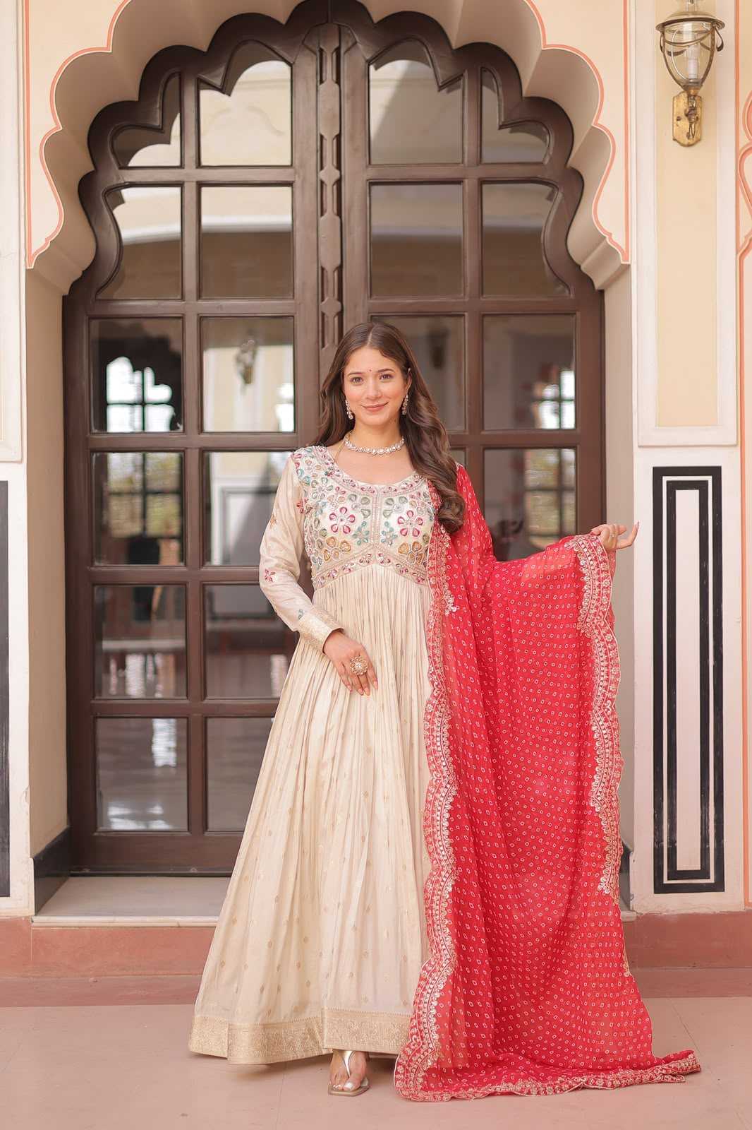 Jacquard Embroidery Gown