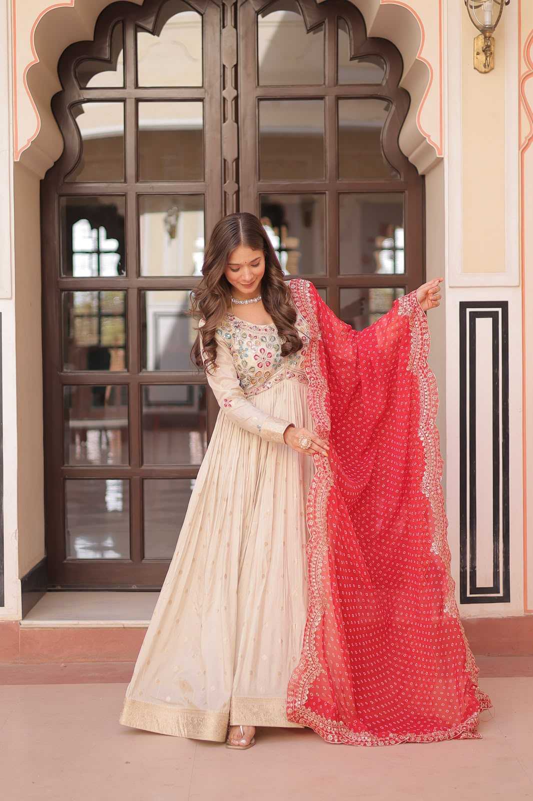 Jacquard Embroidery Gown