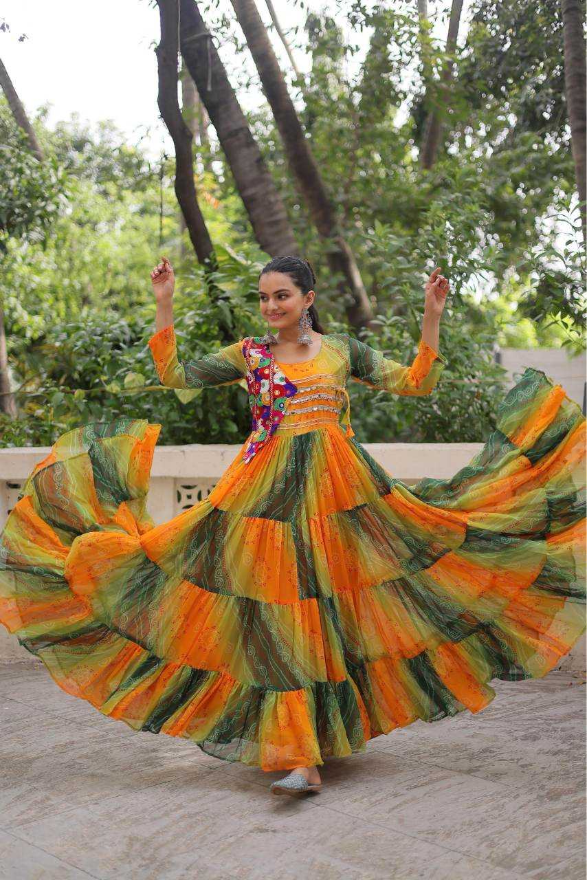 Faux Georgette Printed Gown