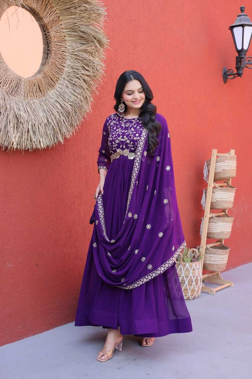 Faux Blooming Embroidery Gown