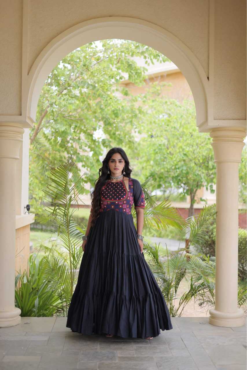 Cotton Embroidery Gown in White