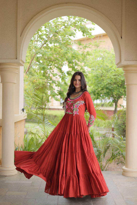 Cotton Embroidery Gown