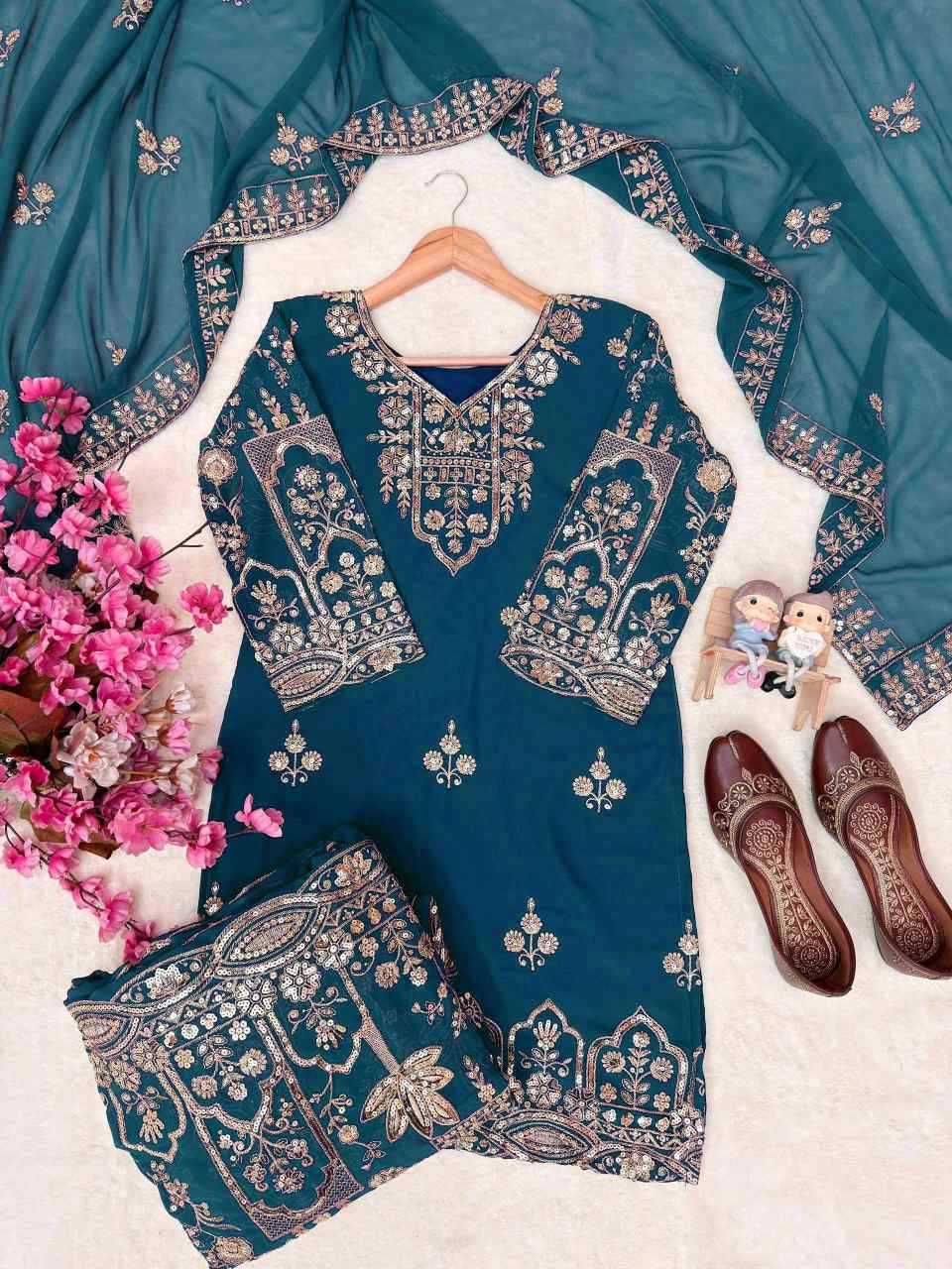 Faux Georgette Party Wear Kurti