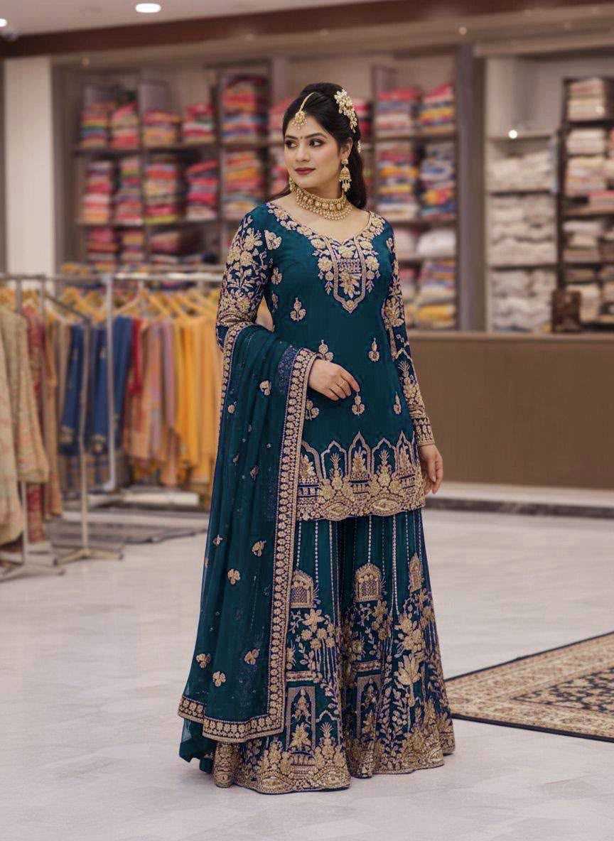 Faux Georgette Party Wear Kurti