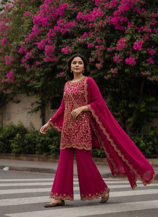 Vichitra Silk Designer Kurti