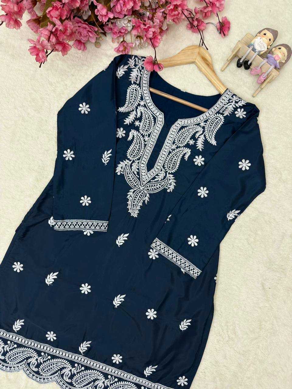 Crepe Silk Party Wear Kurti