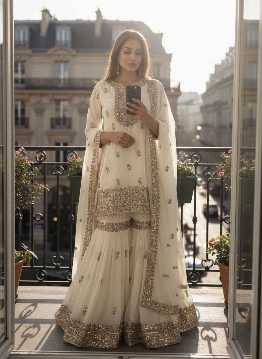 Faux Georgette Embroidery Suit