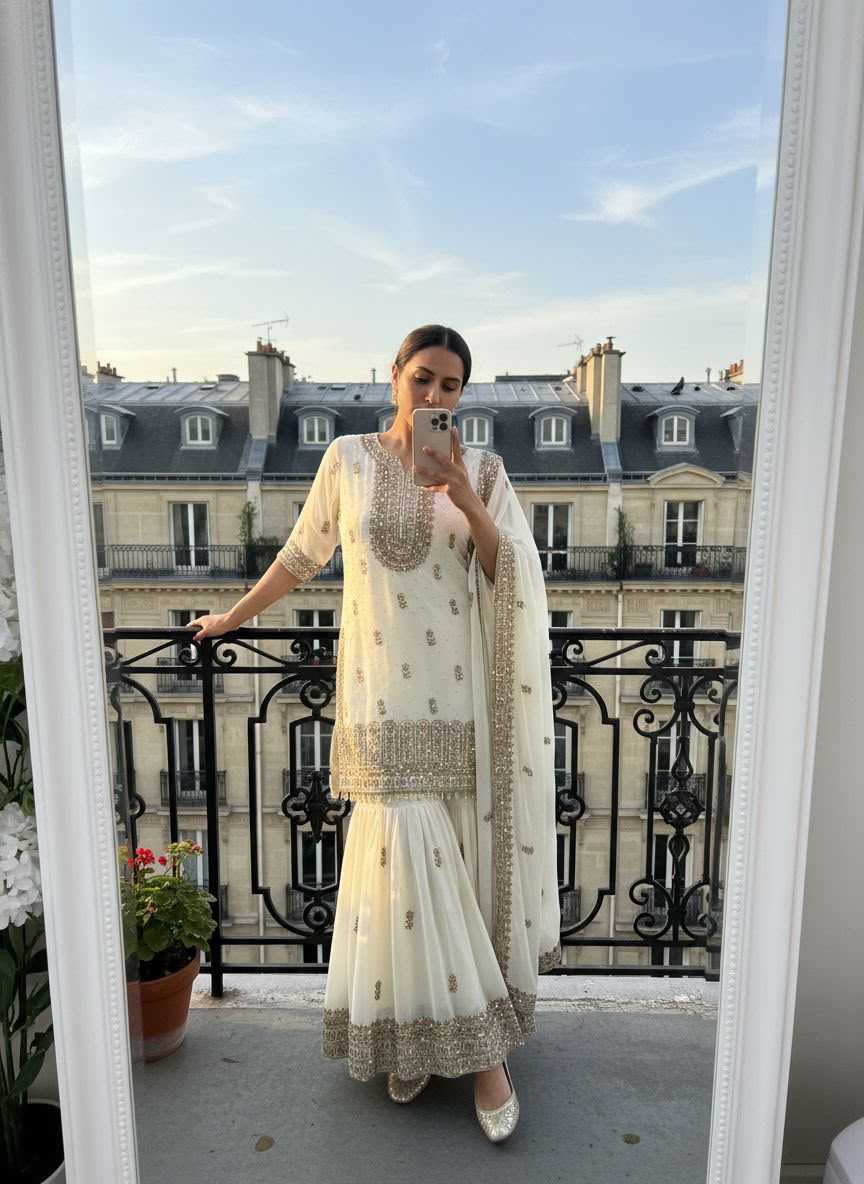 Faux Georgette Embroidery Suit