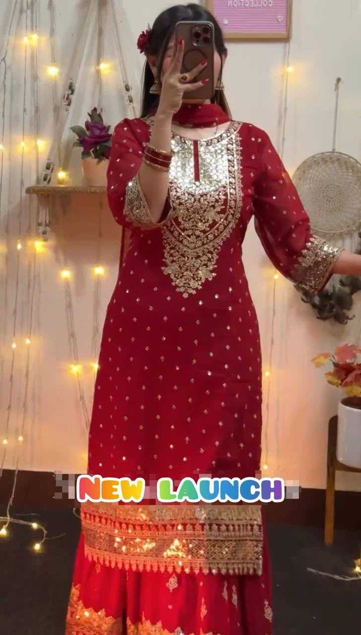 Faux Georgette Embroidery Suit