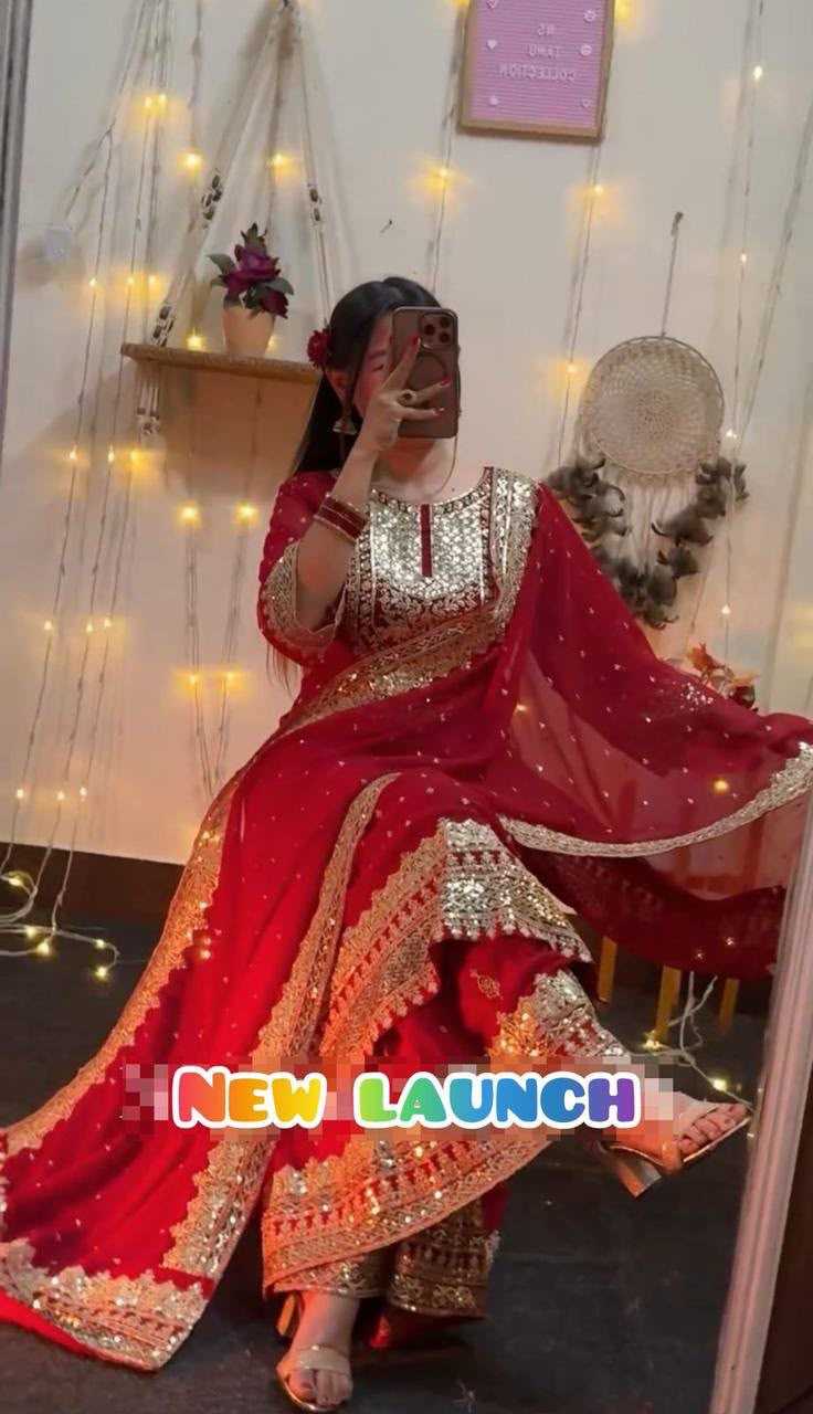 Faux Georgette Embroidery Suit