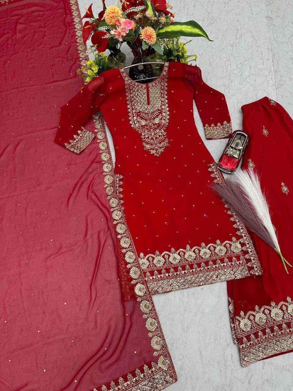 Faux Georgette Embroidery Suit