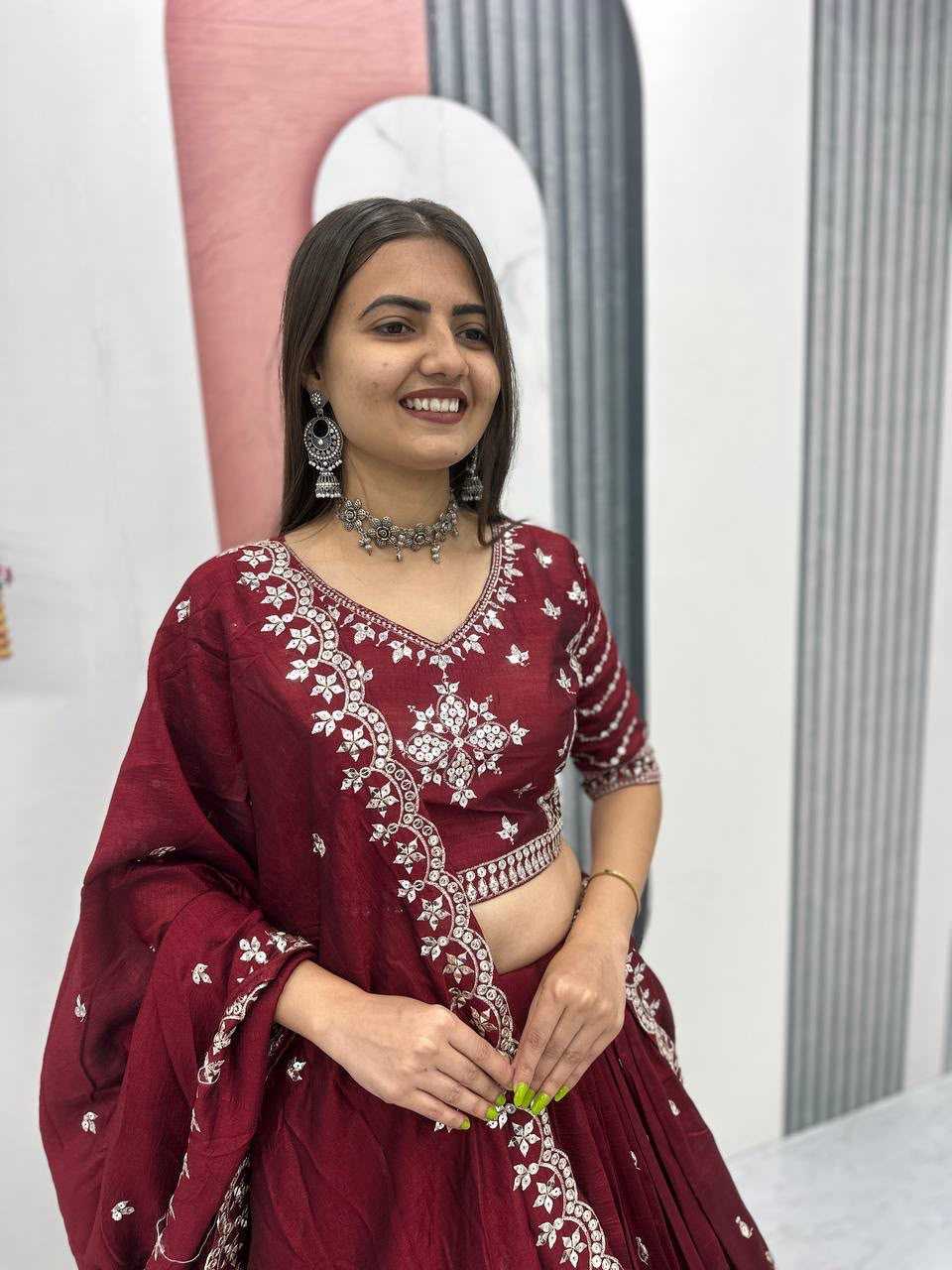Vichitra Silk Designer Lehenga