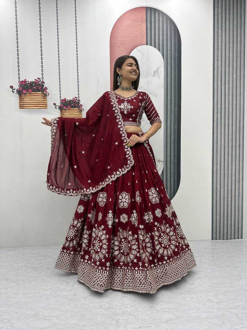 Vichitra Silk Designer Lehenga