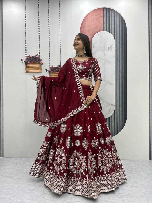Vichitra Silk Designer Lehenga