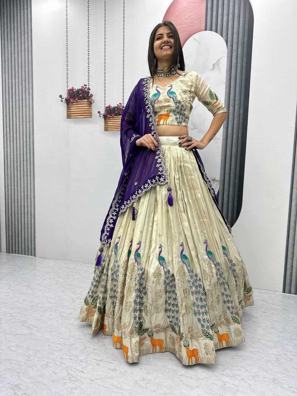 Tissue Silk Designer Lehenga
