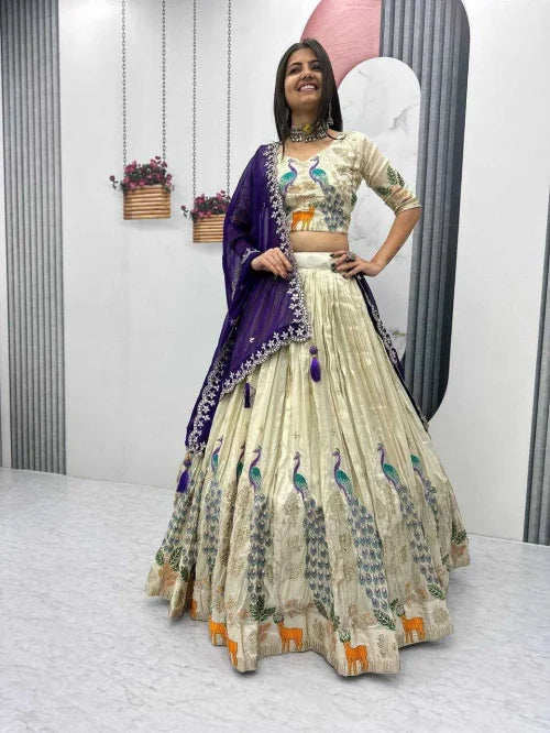 Tissue Silk Designer Lehenga