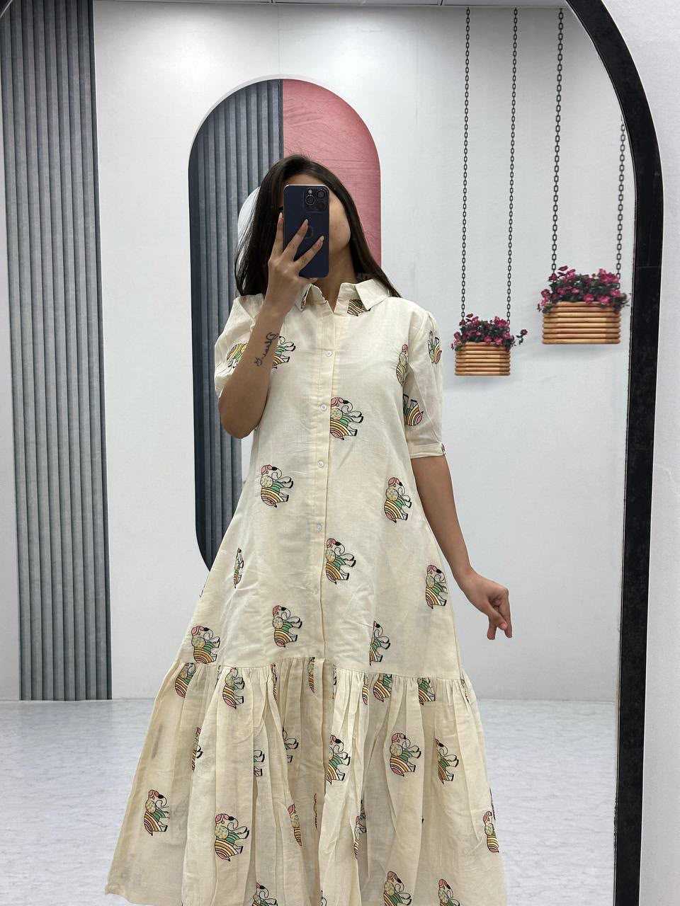Cotton Embroidery Gown