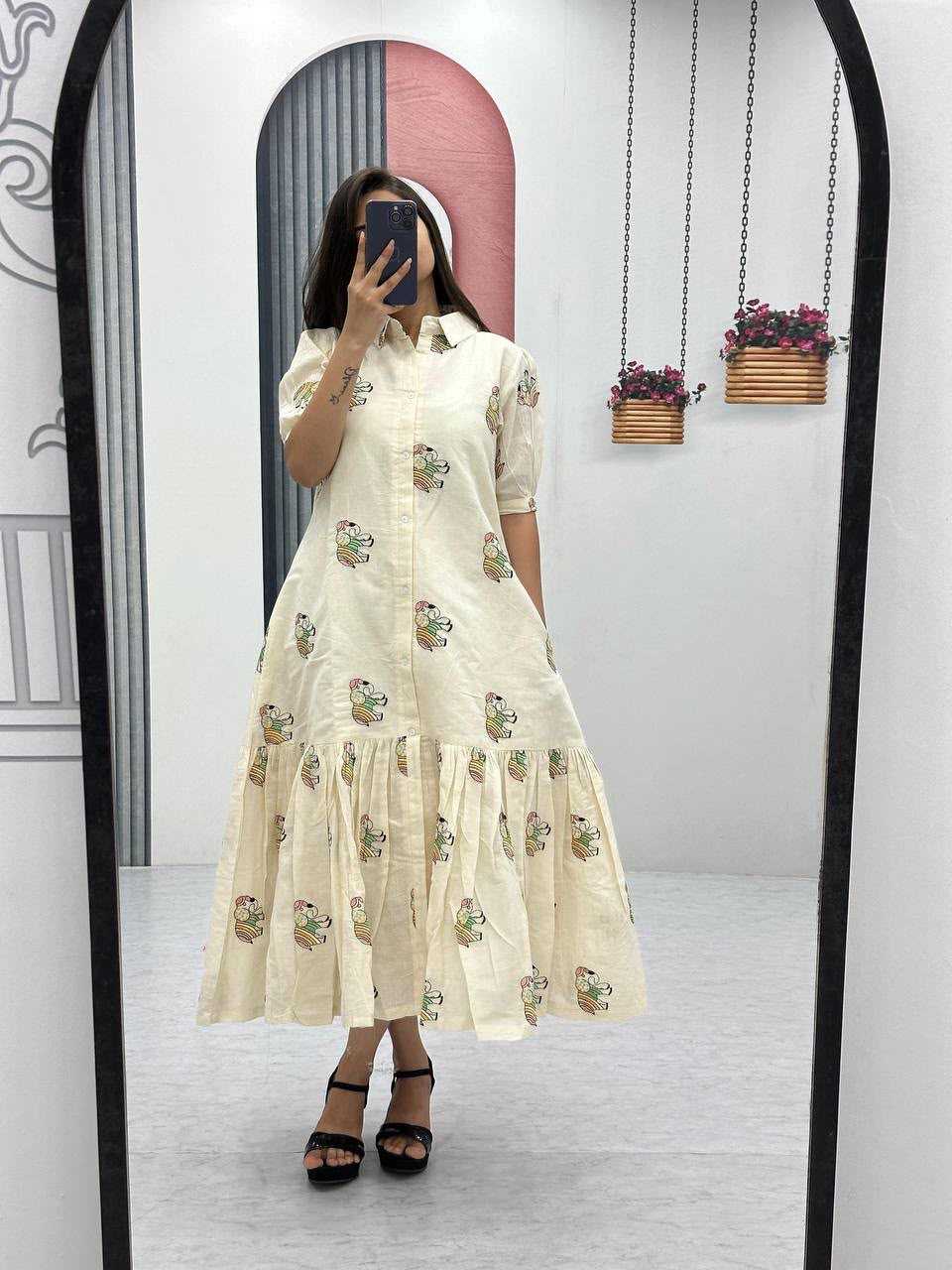 Cotton Embroidery Gown
