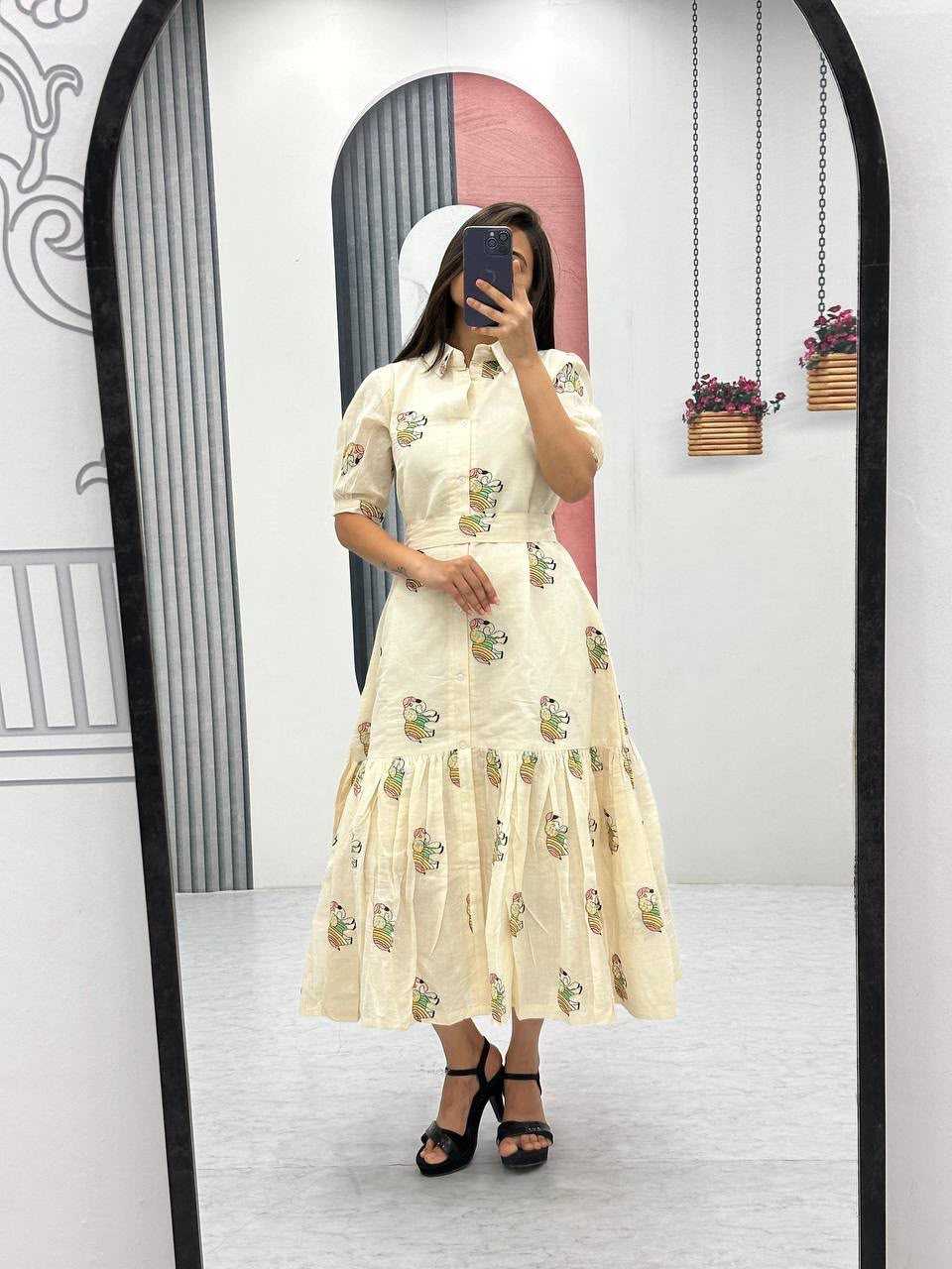 Cotton Embroidery Gown