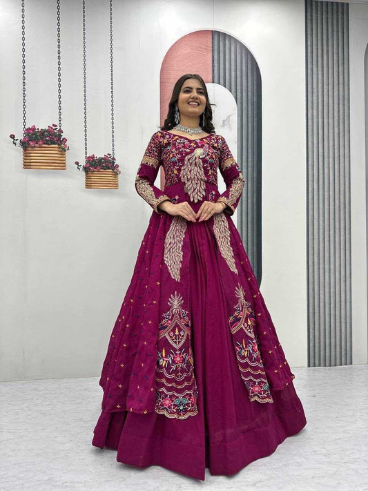 Soft Vichitra Designer Lehenga