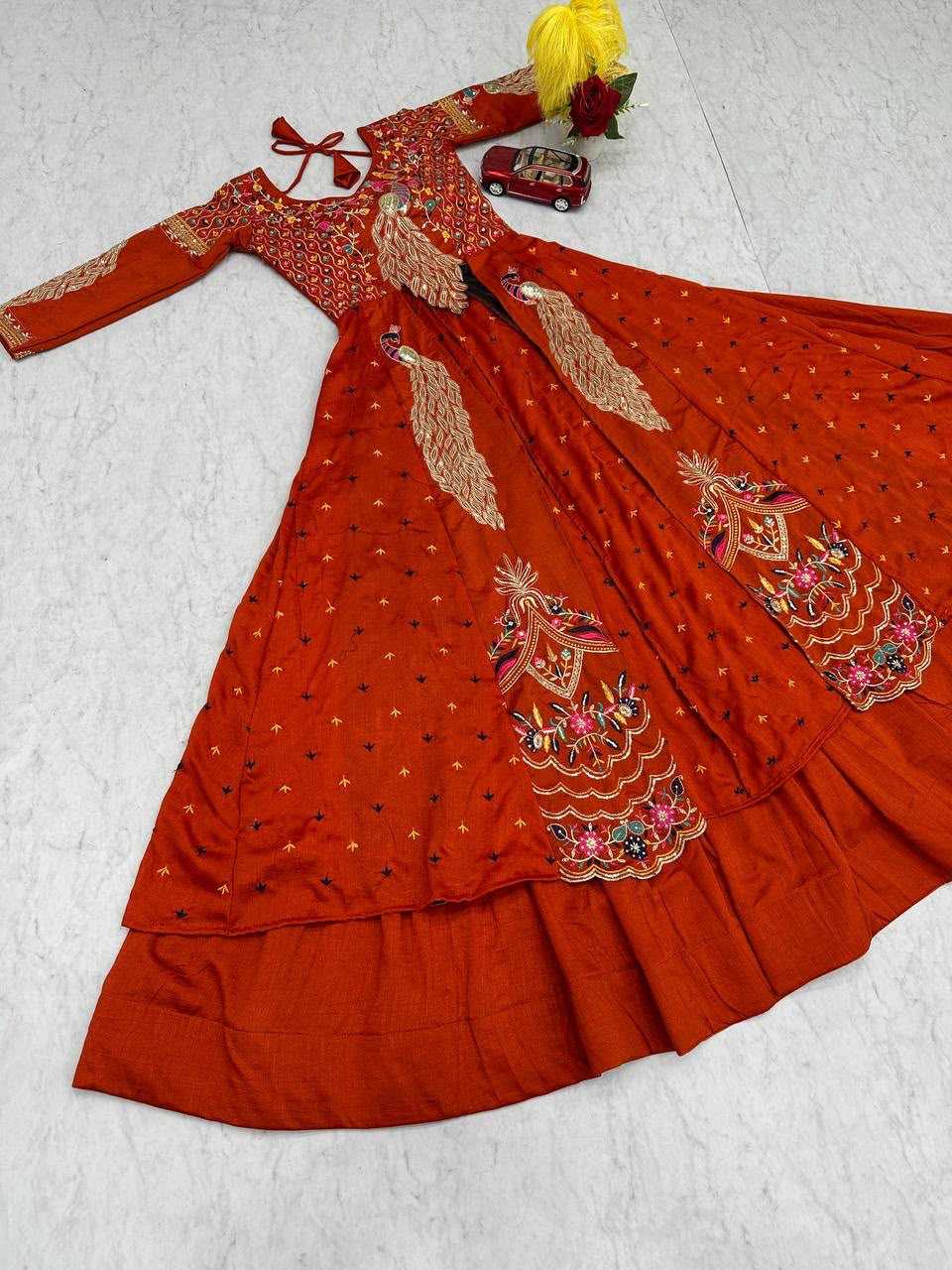 Vichitra Silk Designer Lehenga in Hot Pink
