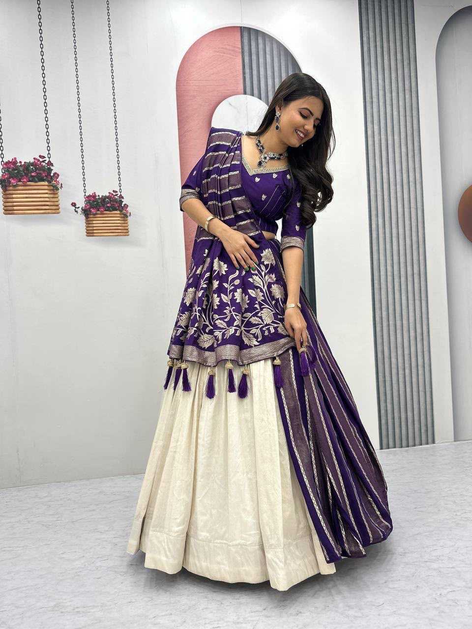Jacquard Lehenga Saree