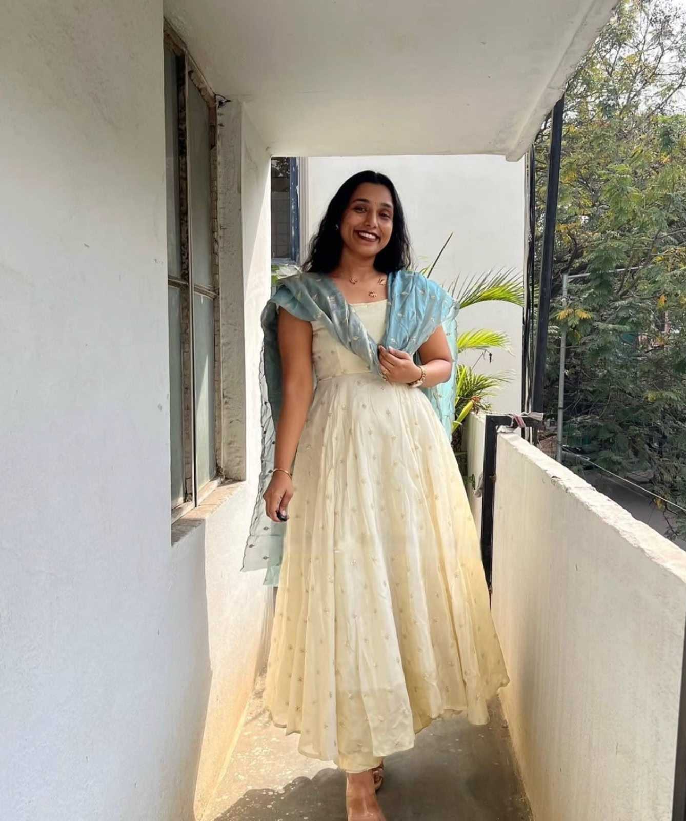 Chinon Silk Embroidery Gown