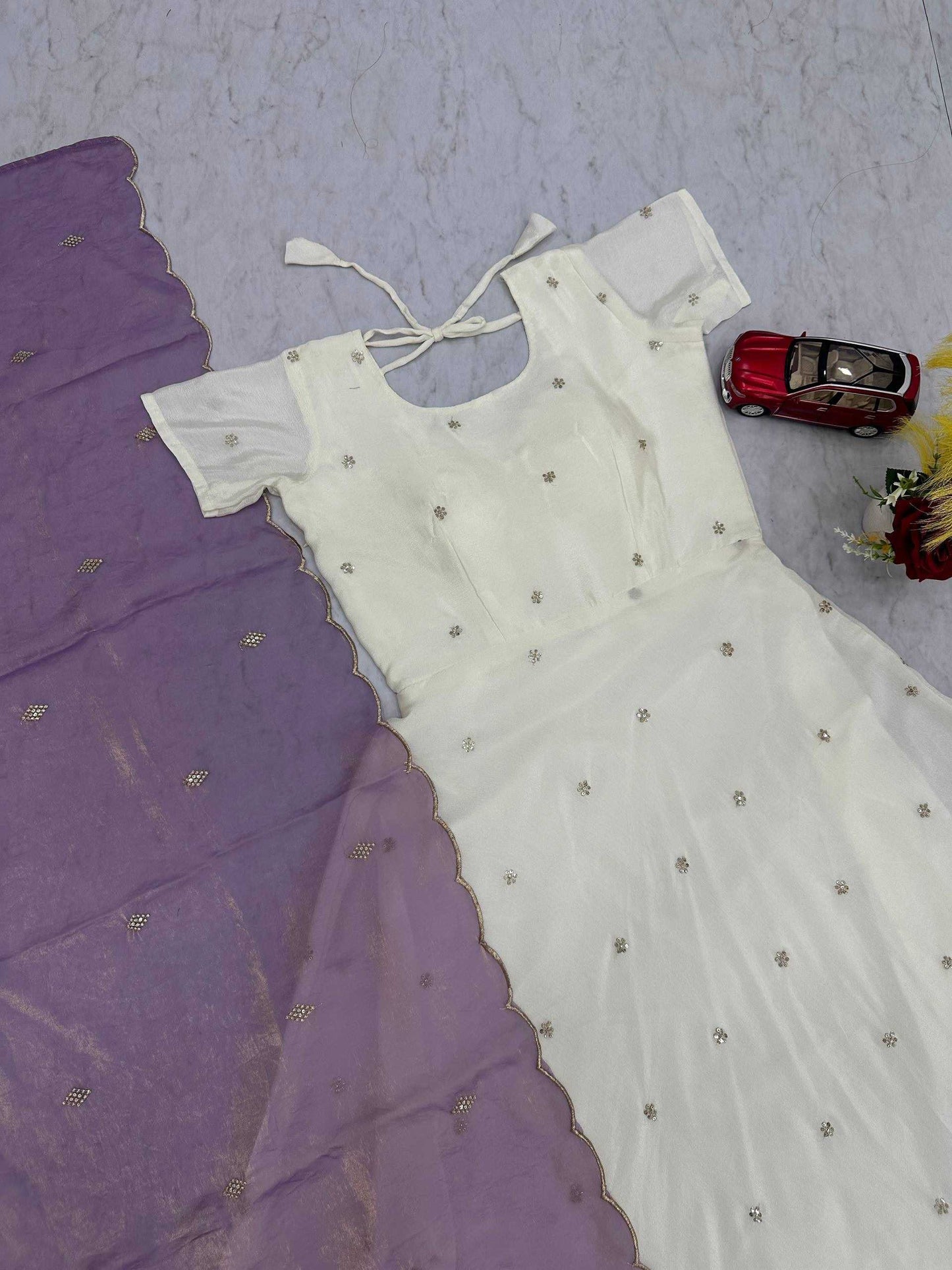 Chinon Silk Embroidery Gown