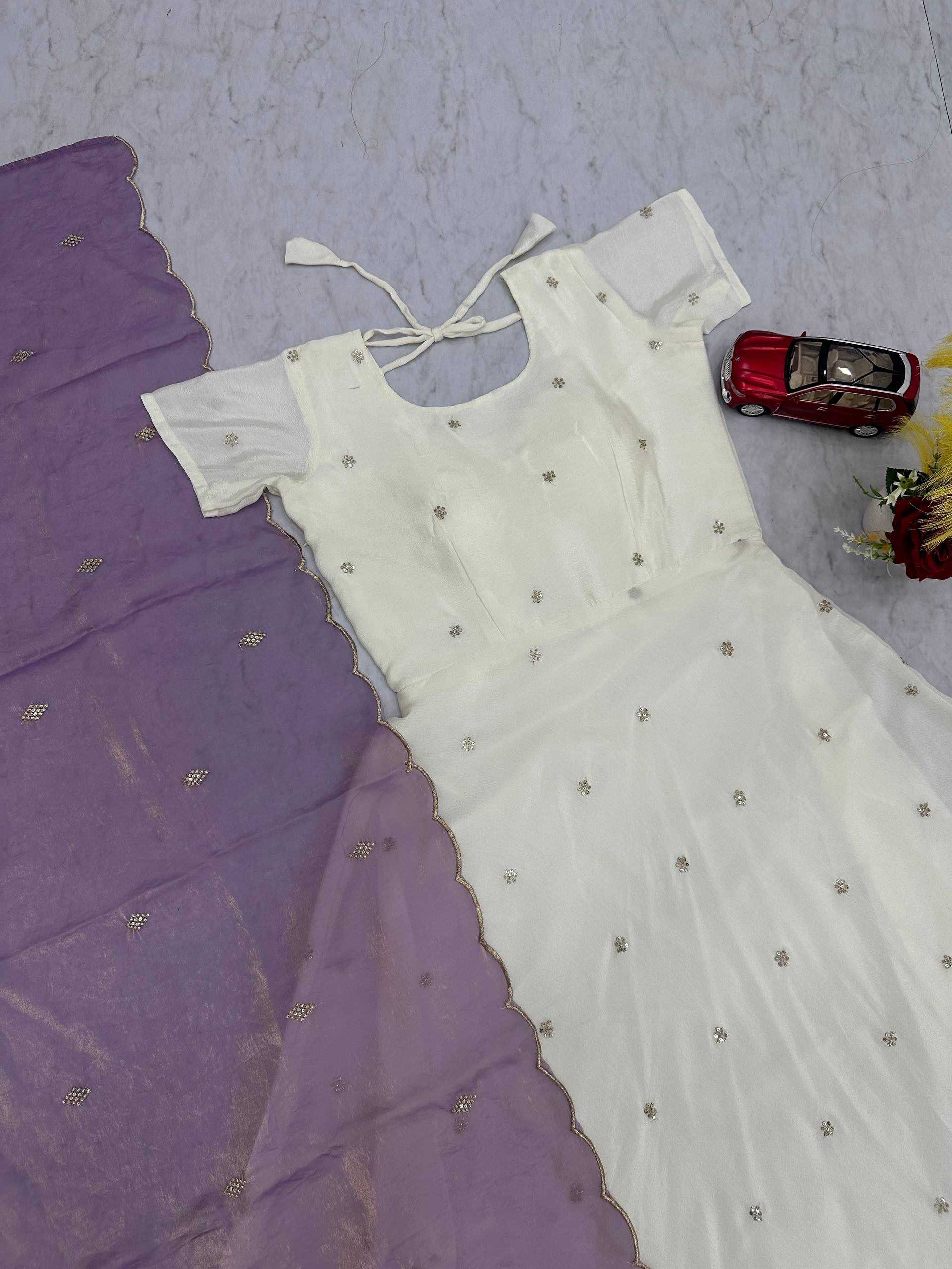 Chinon Silk Embroidery Gown