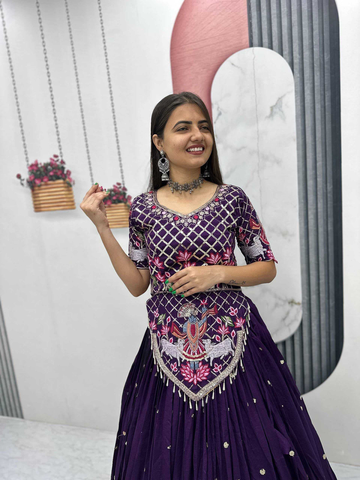 Vichitra Silk Wedding Lehenga