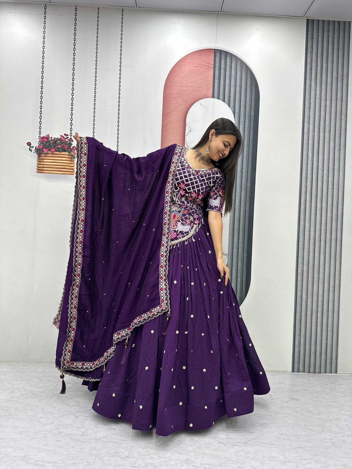Vichitra Silk Wedding Lehenga