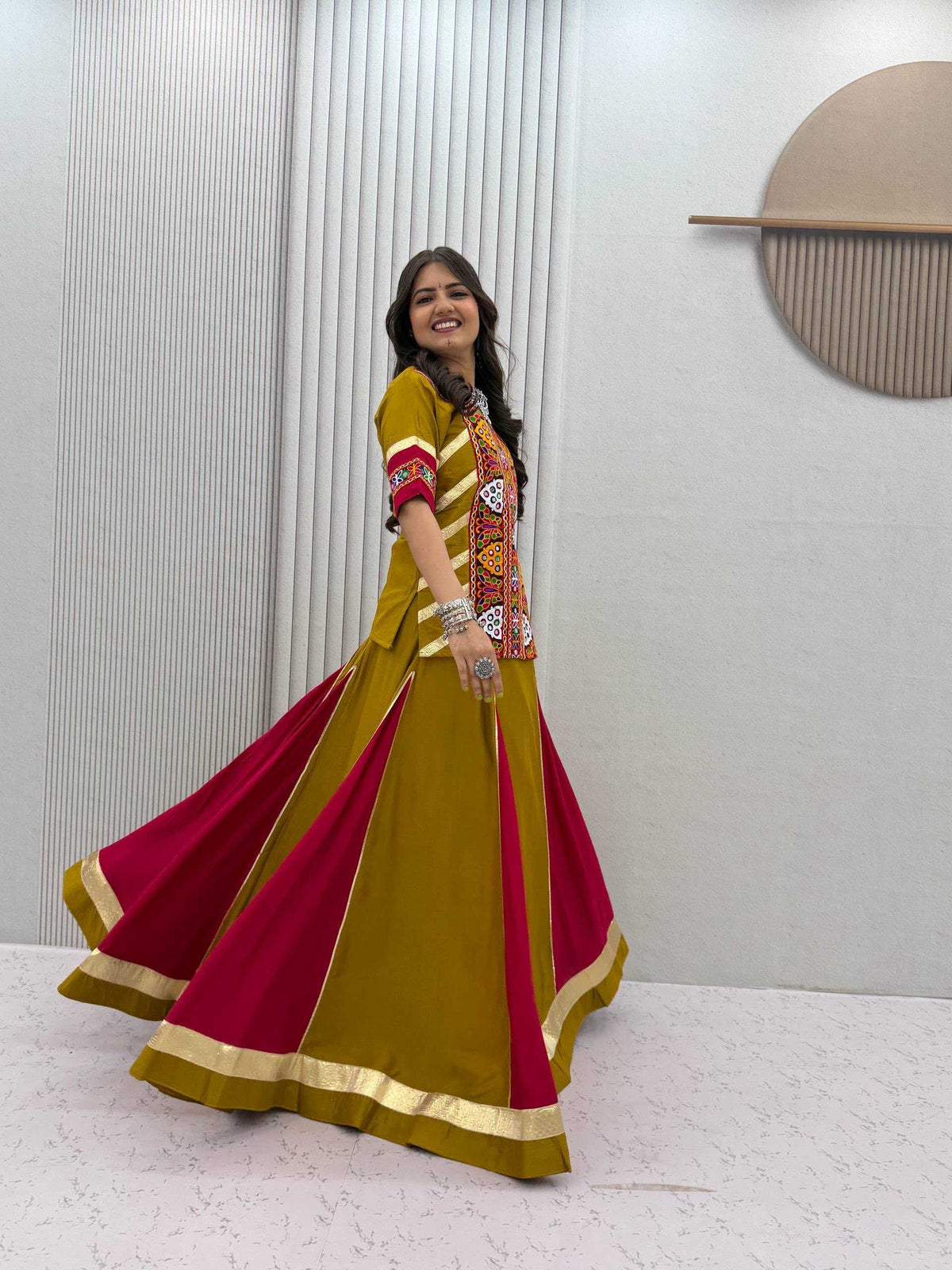 Pure Cotton Traditional Lehenga in Mustard