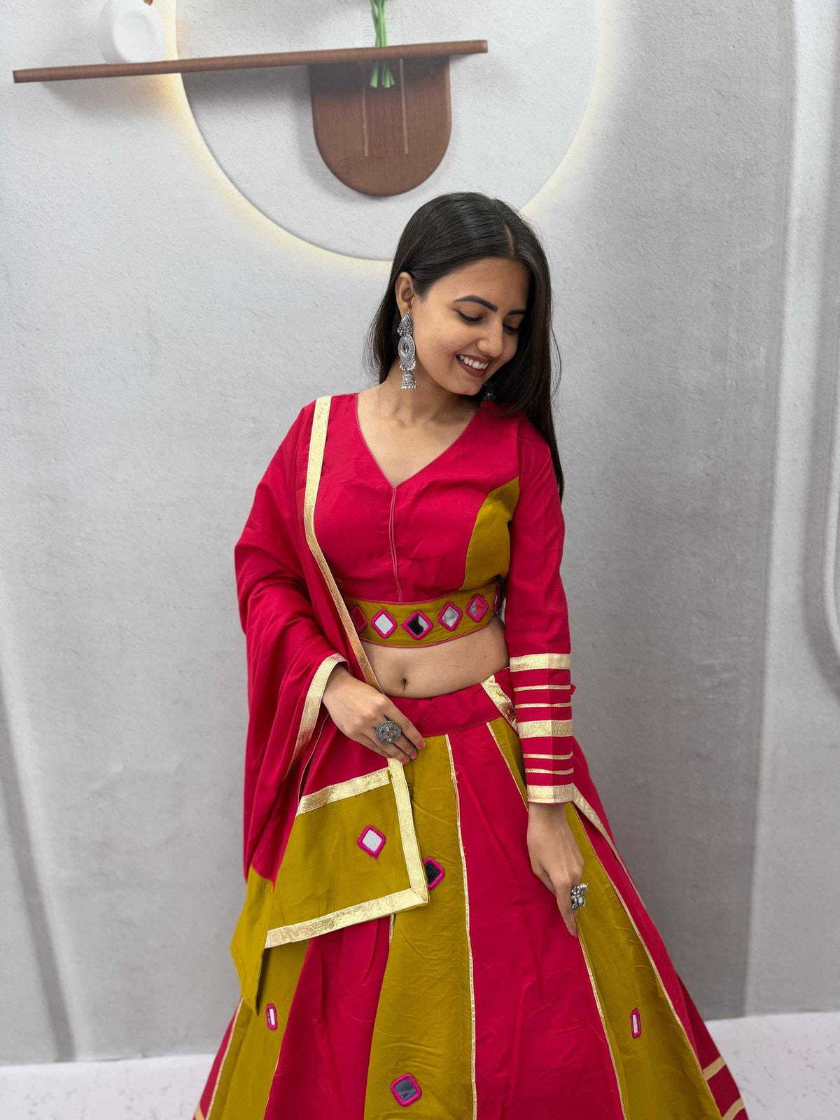 Heavy Roman Silk Traditional Lehenga in Pink
