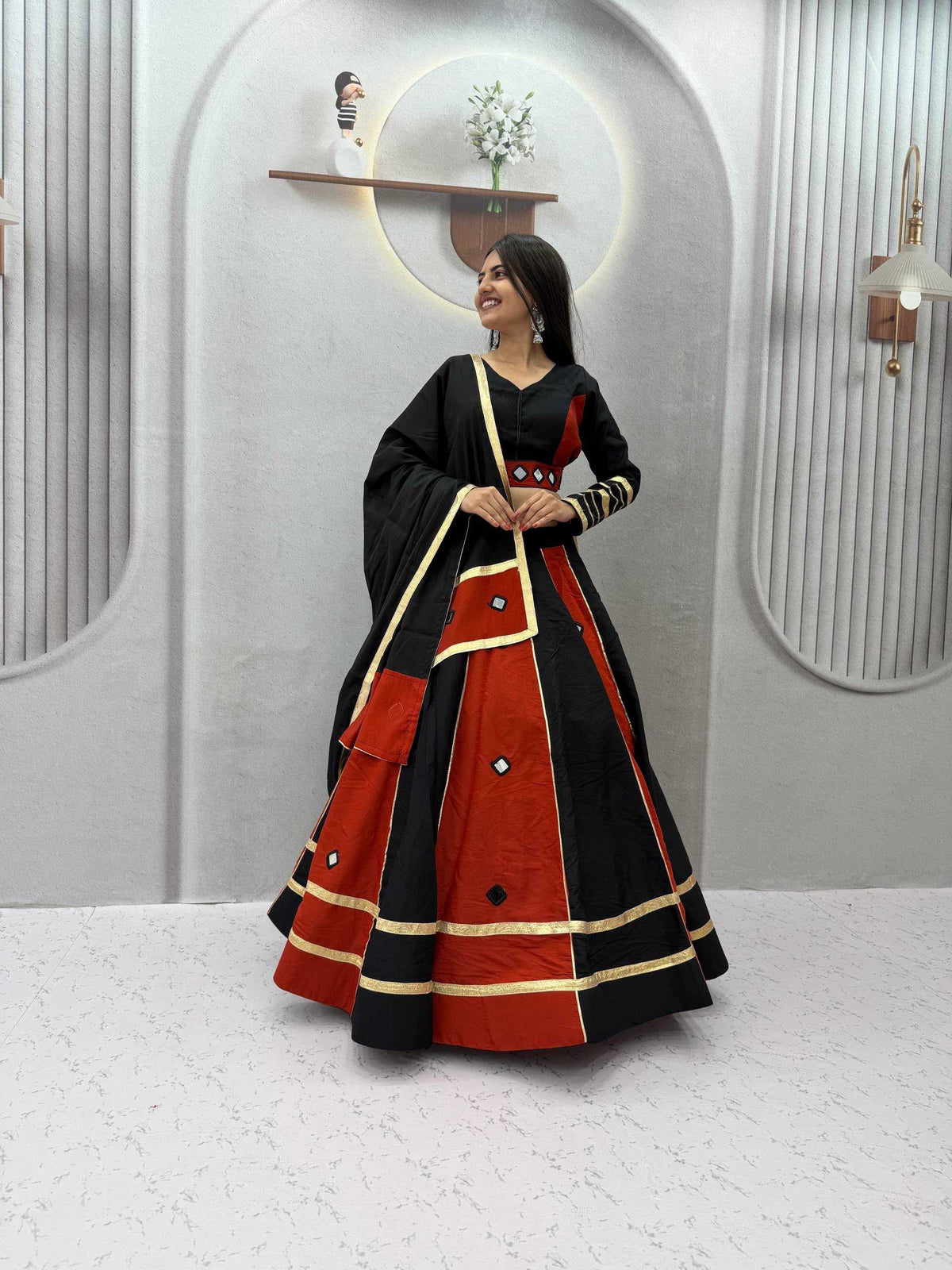 Heavy Roman Silk Traditional Lehenga in Mehndi