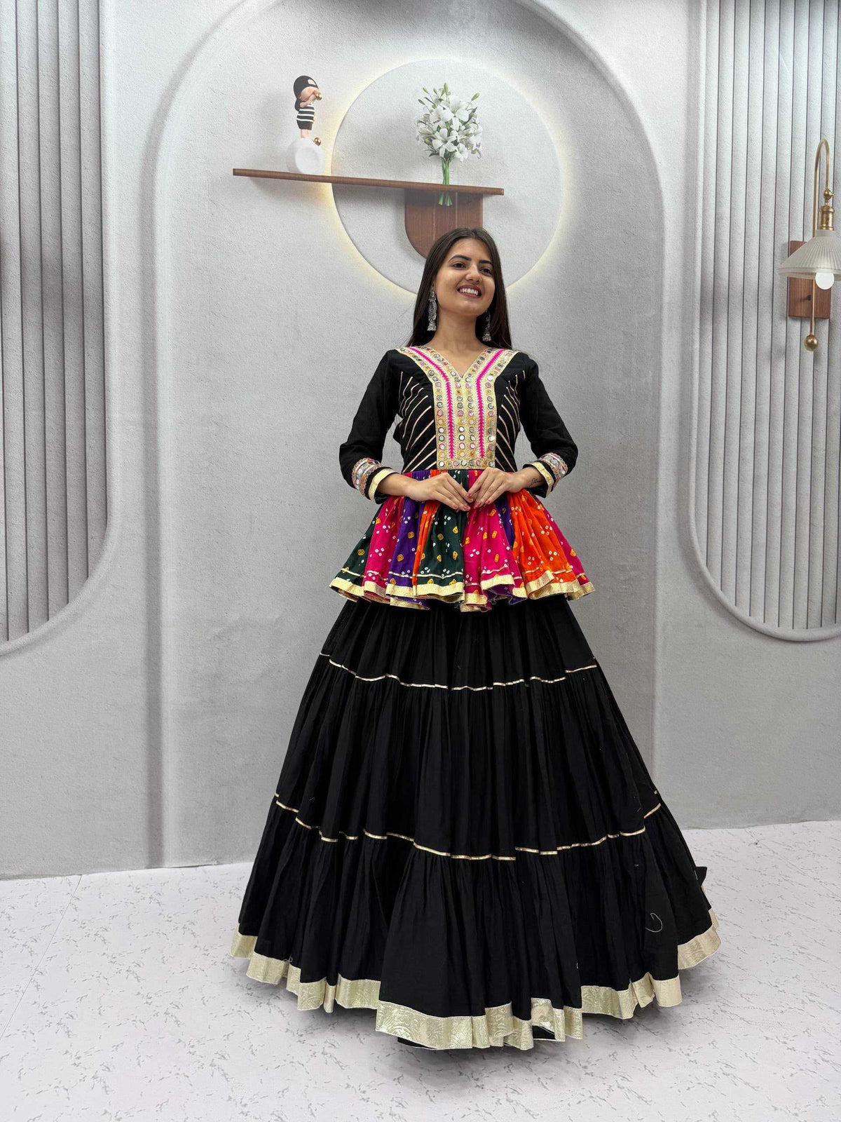 Pure Cotton Traditional Lehenga in White