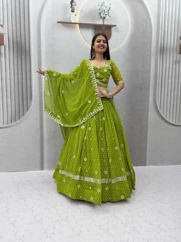 Georgette Traditional Lehenga in Orange