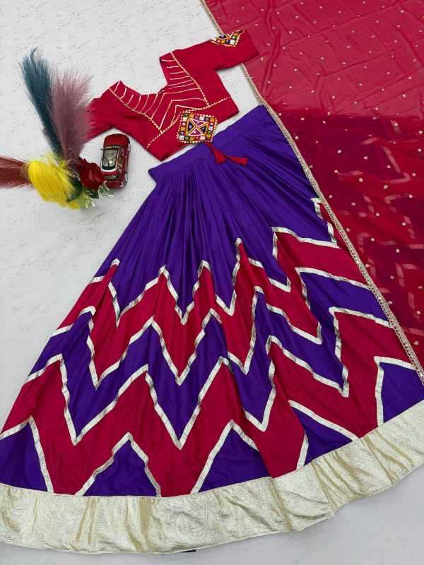 Cotton Traditional Lehenga in Purple