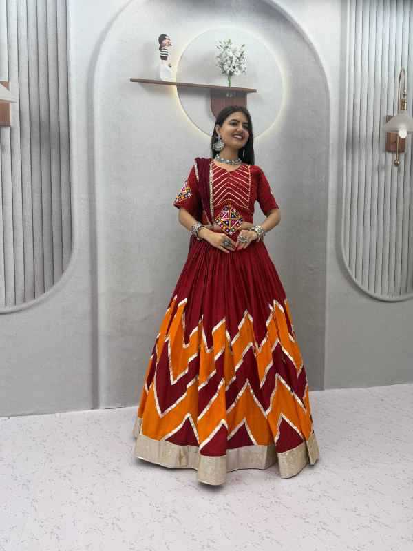 Cotton Traditional Lehenga in Purple
