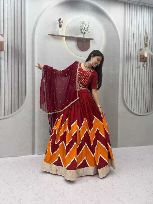 Cotton Traditional Lehenga in Purple