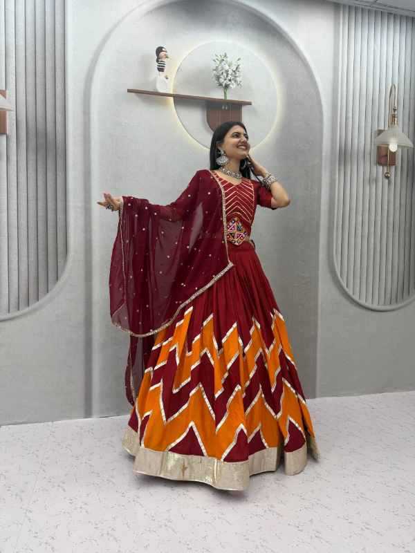 Cotton Traditional Lehenga in Purple