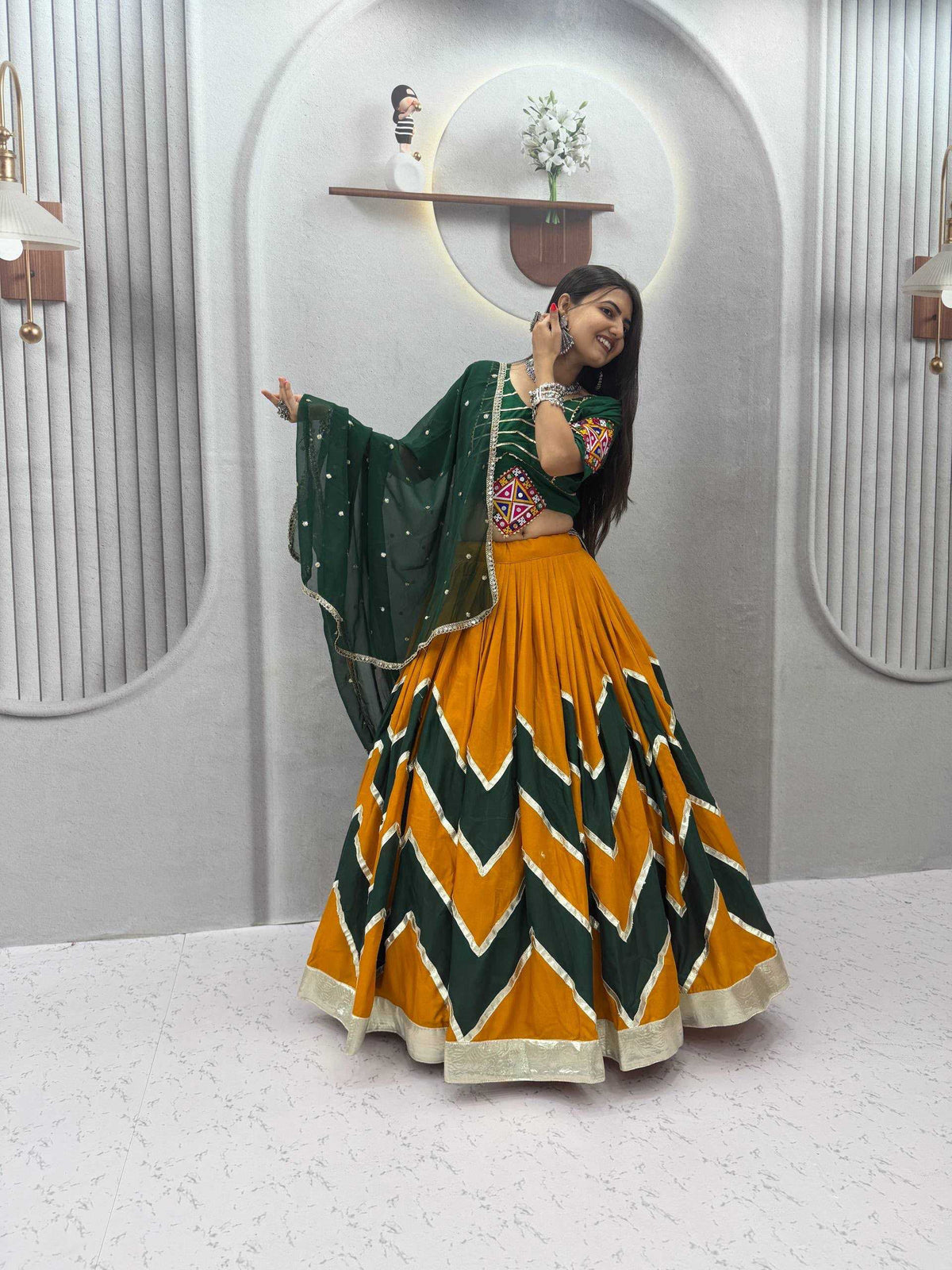 Cotton Traditional Lehenga in Purple