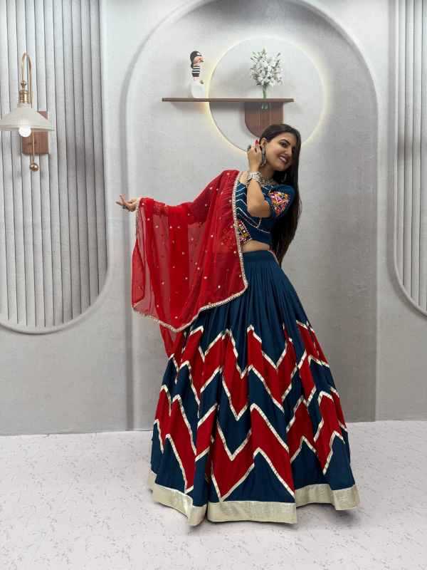 Cotton Traditional Lehenga in Purple