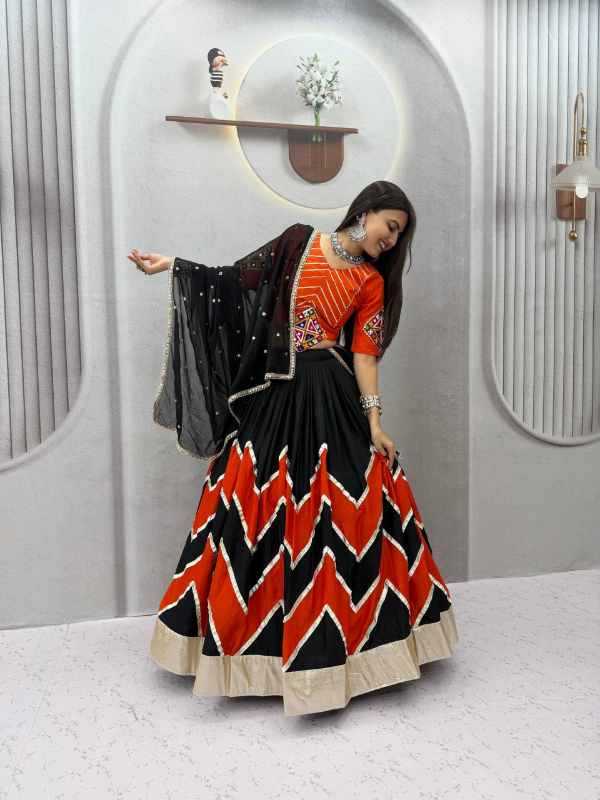 Cotton Traditional Lehenga in Purple