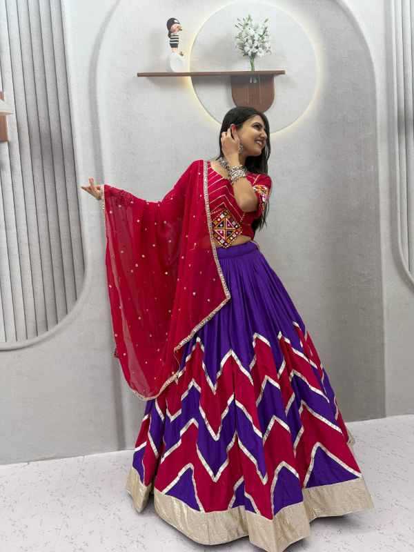 Cotton Traditional Lehenga in Purple