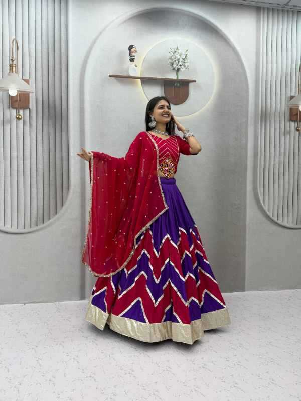 Cotton Traditional Lehenga in Purple