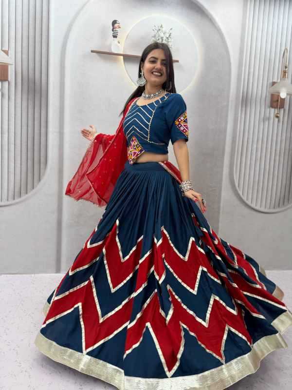 Cotton Traditional Lehenga in Purple